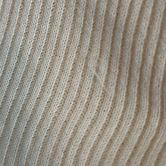 Vintage 70s/80s Cream Ribbed Knit Round Neck Short Sleeve Sweater - Picture 8 of 8
